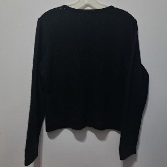 Avalin Angora Rhinestones Embellished Y2K Cardigan Gothic Sweater Large Black - Picture 12 of 15